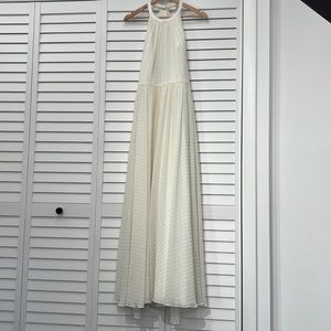 David’s Bridal Halter Bow Cream Gown Size 4